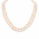 Double row Akoya pearl necklace, - фото 1