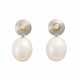 Earrings with pearls and diamonds - photo 1