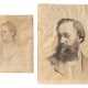 Paar Zeichnungen, Porträts von Hans Frederik Gude und seiner Tocher Sigrid Gude - Foto 1