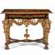 A LOUIS XIV BONE-INLAID GILTWOOD, EBONIZED PEARWOOD, FRUITWOOD AND MARQUETRY SIDE TABLE - photo 1