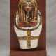 AN EGYPTIAN PAINTED LIMESTONE MODEL COFFIN LID - photo 1