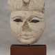 AN EGYPTIAN LIMESTONE AND `EGYPTIAN BLUE` HEAD OF A QUEEN OR GODDESS - фото 1
