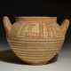 Ancient Italo-Geometric Ceramic Olla With Rare Scratch Drawing Of A Bird - Foto 1