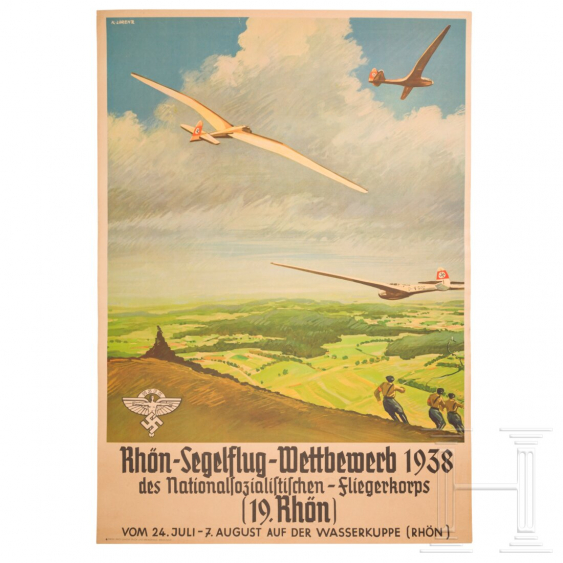  Plakat "Rhön Segelflug Wettbewerb 1938" des NSFK Illustration 