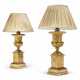 A PAIR OF RESTAURATION ORMOLU AND SIENA MARBLE URN TABLE LAMPS - photo 1