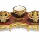 A LOUIS XVI ORMOLU AND BLANC-DE-CHINE PORCELAIN-MOUNTED RED LACQUER ENCRIER - фото 1