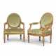 A PAIR OF LOUIS XVI-STYLE GILTWOOD FAUTEUILS - фото 1
