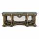 A LOUIS XIV-STYLE ORMOLU-MOUNTED, CUT-BRASS AND FAUX-TORTOISESHELL-INLAID EBONY AND EBONISED CONSOLE TABLE - фото 1