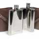 TWO OVERSIZED PEWTER HIP FLASKS - Foto 1
