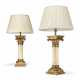 A PAIR OF FRENCH GILT-METAL AND ONYX TABLE LAMPS - photo 1