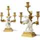 A PAIR OF FRENCH ORMOLU-MOUNTED BISCUIT PORCELAIN THREE-LIGHT CANDELABRA - photo 1
