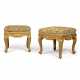 A PAIR OF NORTH ITALIAN ROCOCO GILTWOOD TABOURETS - фото 1