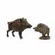 SCULPTURE/IN 20th c., 2 wild boars, - Foto 1