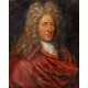 PAINTER/IN 18th/19th c., "Bust portrait of a gentleman with rococo hairstyle and red robe", - Foto 1