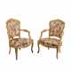 PAIR OF LOUIS XV STYLE FAUTEUILS - фото 1