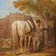 Stable Boy with White Horse at the Trough - Foto 1