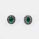 Emerald Diamond Stud Earrings - photo 1