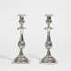 Pair of candlesticks with leaf collar - фото 1