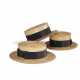 Three straw boater hats - Foto 1
