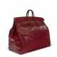 A PERSONALIZED ROUGE H CALF BOX LEATHER HAC BIRKIN 60 WITH GOLD HARDWARE - фото 1