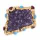 UNSIGNED CHANEL AMETHYST GEODE AND GRIPOIX GLASS BROOCH - Foto 1