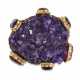 CHANEL AMETHYST GEODE AND GRIPOIX GLASS PENDANT-BROOCH - фото 1