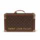 SET OF TWO: A PERSONALIZED BROWN MONOGRAM CANVAS HARDSIDED TRAIN CASE & A BROWN MONOGRAM CANVAS HARDSIDED TRAIN CASE - photo 1