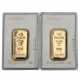 2 x 100 grams gold bars, cast form, manufacturer Degussa, - Foto 1