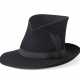 A black wool felt modified stovepipe top hat - photo 1