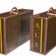 A PAIR OF PERSONALIZED BROWN MONOGRAM LACQUERED CANVAS HARDSIDED SUITCASES - photo 1