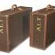 A PAIR OF PERSONALIZED BROWN MONOGRAM CANVAS HARDSIDED ALZER 80 SUITCASES - photo 1