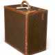 A PERSONALIZED BROWN MONOGRAM LACQUERED CANVAS HARDSIDED TRUNK - фото 1