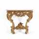 A LOUIS XV STYLE CARVED GILTWOOD CONSOLE TABLE - Foto 1