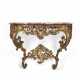 A LOUIS XV STYLE GILTWOOD CONSOLE TABLE - Foto 1