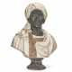 A CARVED MARBLE BUST OF A MOOR - photo 1