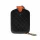 A BLACK LAMBSKIN LEATHER HOT WATER BOTTLE HOLDER WITH GOLD HARDWARE - фото 1