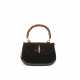 A BLACK PATENT LEATHER BAMBOO TOP HANDLE BAG WITH GOLD HARDWARE - Foto 1