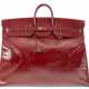 A PERSONALIZED ROUGE H CALF BOX LEATHER HAC BIRKIN 60 WITH GOLD HARDWARE - photo 1