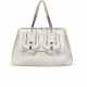 A WHITE LEATHER B SHOULDER BAG WITH BRONZE HARDWARE - Foto 1