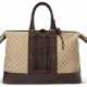 A BROWN MONOGRAM CANVAS & MATTE ALLIGATOR DUFFLE BAG WITH GOLD HARDWARE - photo 1