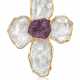 YVES SAINT LAURENT ROCK CRYSTAL AND AMEHTYST PENDANT-BROOCH - photo 1