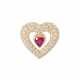 Pendant "Heart" with fine ruby and diamonds - photo 1