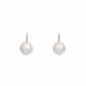 Earrings with fine South Sea pearls topped with 3 small diamonds each, - фото 1