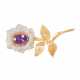 Brooch "Flower" with amethyst and diamonds - Foto 1