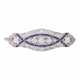 Art Deco brooch decorated with 7 old cut diamonds and 46 diamond roses, total ca. 1,5 ct, - Foto 1