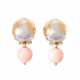 Pair of ear clips with angel skin coral, - Foto 1