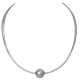 Multi-row steel necklace with a Tahiti cultured pearl as a change lock, - photo 1
