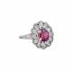 Ring with ruby and diamonds together ca. 1,4 ct, - Foto 1