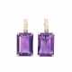 Pair of earrings with amethysts and diamonds - фото 1