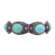Bracelet with turquoise sabochons, - фото 1